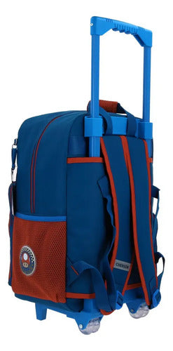Mochila Chenson Grande Con Ruedas Mario Bros Brife Escolar Azul Estampado