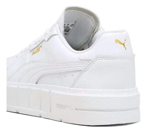 Tenis Puma Cali Court Lth Dama Moda En Tendencia Blanco Lisa 25 Mx