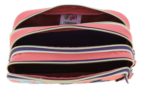 Lapicera Estuche Chenson Happy Girl Clear Multicolor Floreado