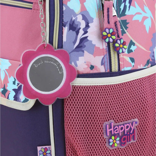 Mochila Chenson Grande Happy Girl Clear Multicolor Estampado
