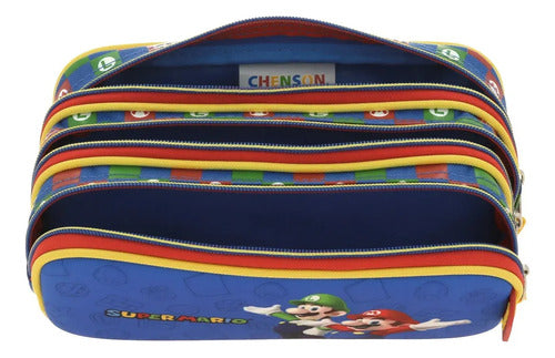 Lapicera Estuche Chenson Luigi Mario Bros Práctica Escolar Multicolor Estampado