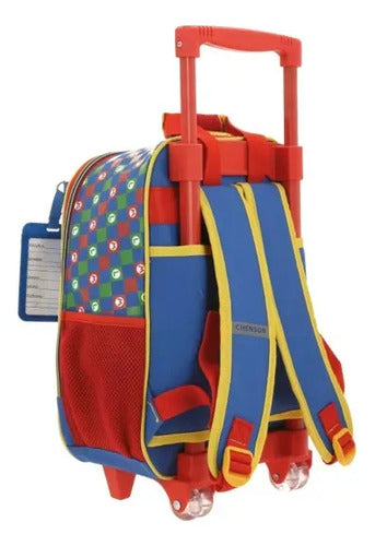 Mochila Chenson Ruedas Mediana Escolar Mario Bros Armin Azul Mb65970-9