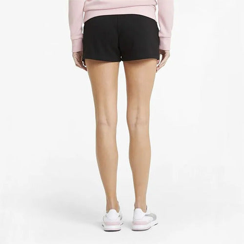 Short Puma Ess 4 Swea Dama Tejido Suave Y Cómodo Negro Lisa Xs