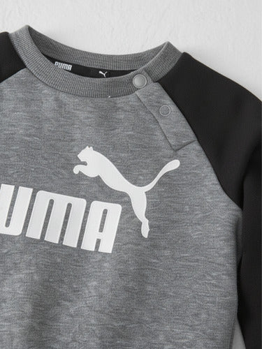 Conjunto Puma Minicats Ess Raglan Jogger Infantil 84614351 Negro/gris Lisa 2