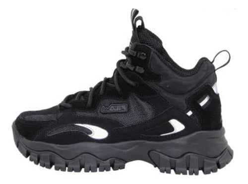 Tenis Fila Ray Tracer Tr 2 Mid Dama 3rm02662001 Cómodo Orig Negro Lisa 22 Mx