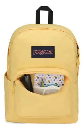 Mochila Jansport Superbreak Unisex, Práctica Con Gran Estilo Amarillo Pastel Lisa