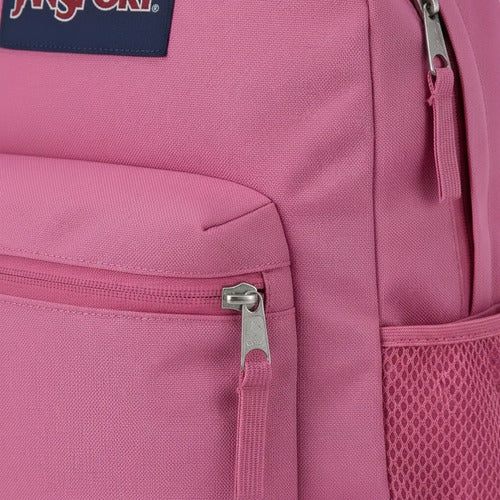 Mochila Jansport Cross Town Dama, Espaciosa Y Versátil Rosa Chicle Lisa