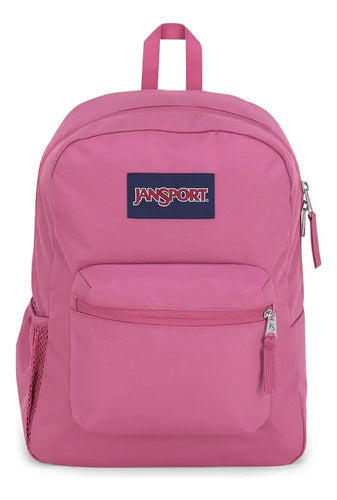 Mochila Jansport Cross Town Dama, Espaciosa Y Versátil Rosa Chicle Lisa