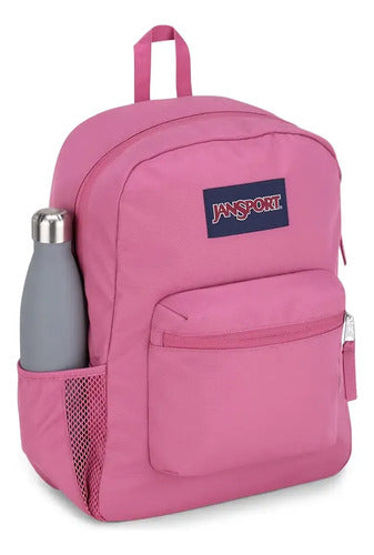 Mochila Jansport Cross Town Dama, Espaciosa Y Versátil Rosa Chicle Lisa