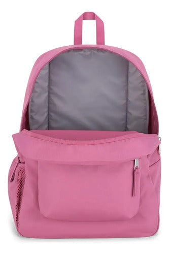 Mochila Jansport Cross Town Dama, Espaciosa Y Versátil Rosa Chicle Lisa