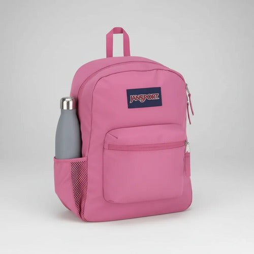 Mochila Jansport Cross Town Dama, Espaciosa Y Versátil Rosa Chicle Lisa