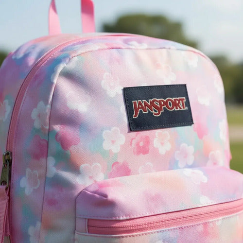 Mochila Jansport Cross Town Neon Daisy, Street Style Rosa Neón Lisa