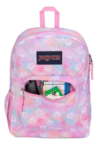 Mochila Jansport Cross Town Neon Daisy, Street Style Rosa Neón Lisa