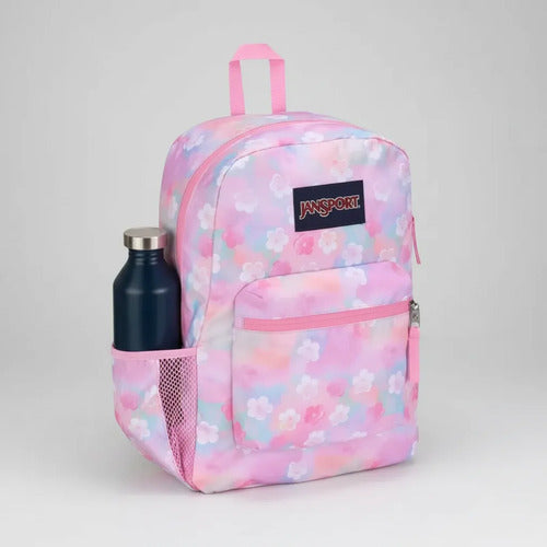 Mochila Jansport Cross Town Neon Daisy, Street Style Rosa Neón Lisa