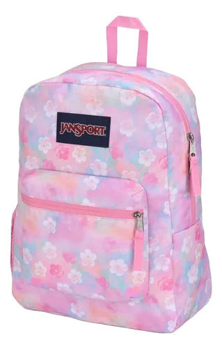 Mochila Jansport Cross Town Neon Daisy, Street Style Rosa Neón Lisa