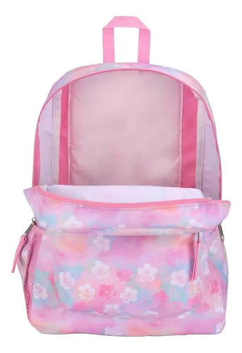 Mochila Jansport Cross Town Neon Daisy, Street Style Rosa Neón Lisa