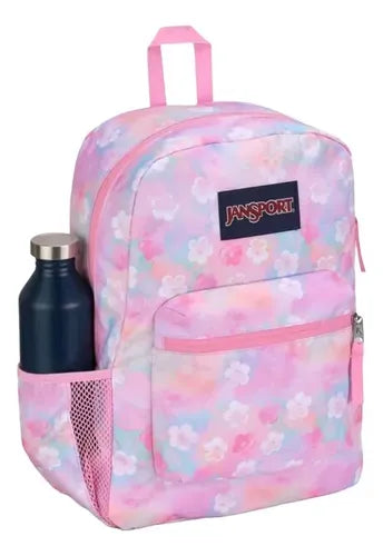 Mochila Jansport Cross Town Neon Daisy, Street Style Rosa Neón Lisa