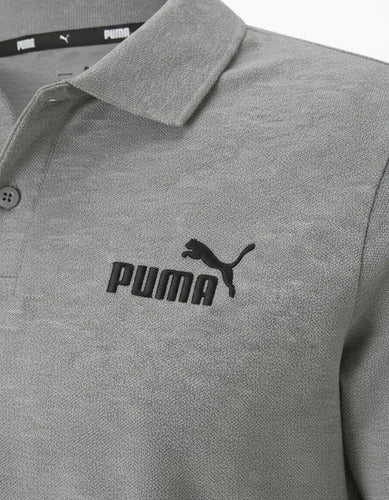 Playera Puma Essentials Pique Polo Caballero, Moda Casual Gris Lisa S
