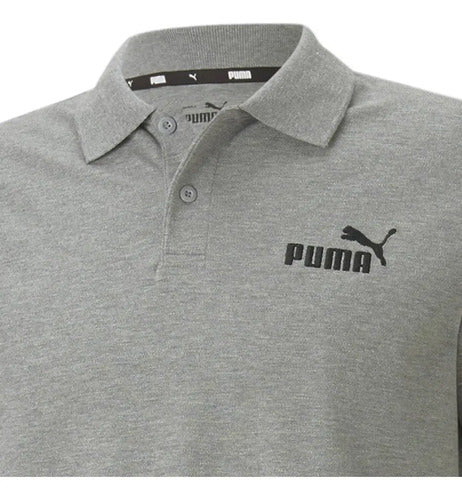 Playera Puma Essentials Pique Polo Caballero, Moda Casual Gris Lisa S