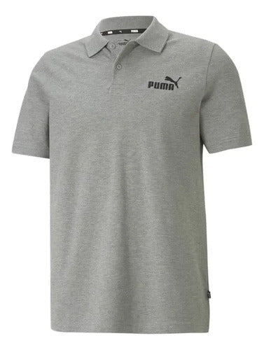 Playera Puma Essentials Pique Polo Caballero, Moda Casual Gris Lisa S