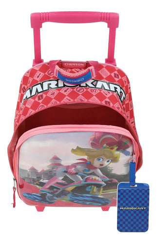 Mochila Chica Chenson Con Ruedas Princesa Peach Peam Mario Rosa Peam