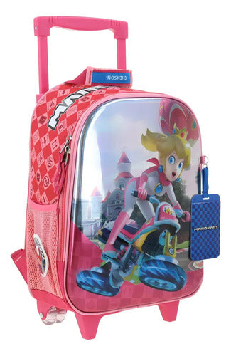 Mochila Chica Chenson Con Ruedas Princesa Peach Peam Mario Rosa Peam