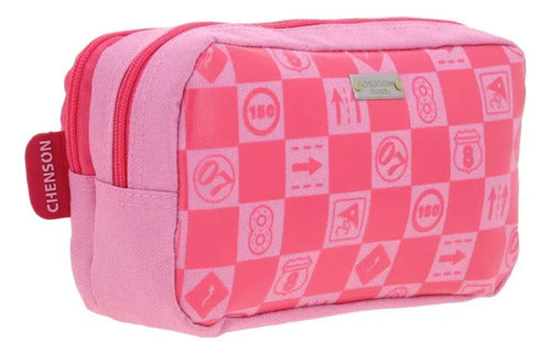 Lapicera Doble Chenson Peach Mario Bros Gogo Rosa Estampado