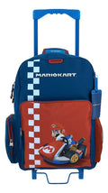 Mochila Chenson Grande Con Ruedas Mario Bros Brife Escolar Azul Estampado