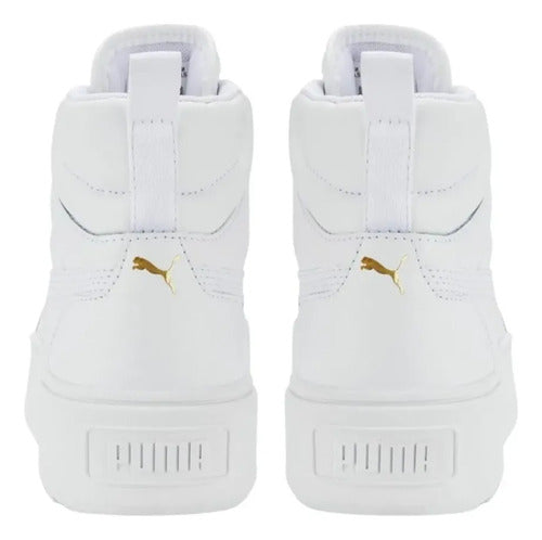 Tenis Puma Tipo Bota  Karmen Mid Moda Urbana Blanco Lisa 26 Mx