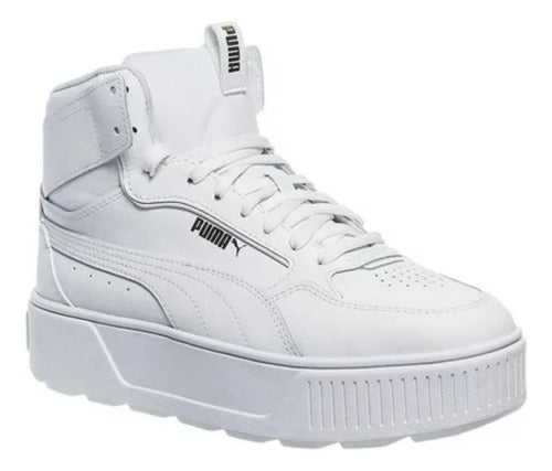 Tenis Puma Tipo Bota Karmen Rebelle Mid Dama Moda Streetwear Blanco Lisa 26 Mx