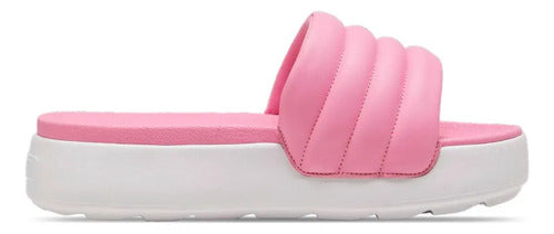 Sandalias Puma Karmen Slide Puffy Plataforma Dama Moda Rosa/blanco