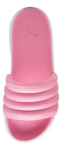Sandalias Puma Karmen Slide Puffy Plataforma Dama Moda Rosa/blanco Lisa 26 Mx