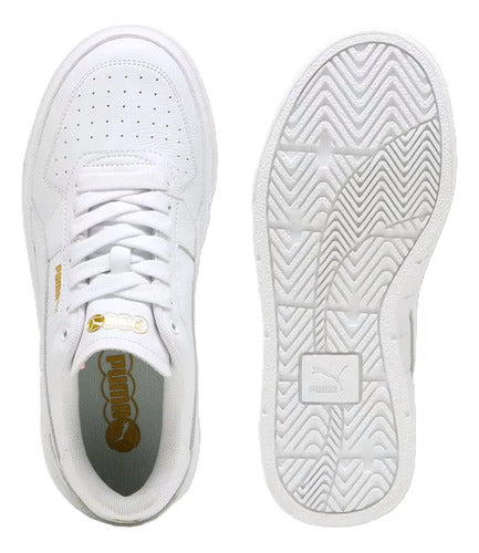 Tenis Puma Cali Court Lth Dama Moda En Tendencia Blanco Lisa 25 Mx