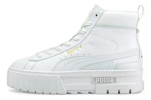 Tenis Puma Tipo Bota Dama Icónica De La Moda Urbana Blanco Lisa 25 Mx