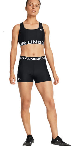 Short Under Armour Hg Middy Dama Ajuste Cómodo Negro Lisa L