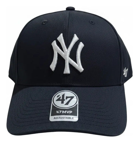 Gorra 47 Brand Raised Basic New York Yankees, Icónica Azul Marino Unitalla Lisa