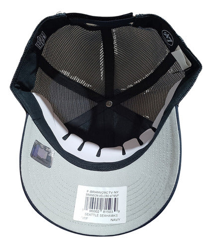 Gorra 47 Brand Branson Velcro Seattle Seahawks Azul Marino Unitalla Lisa