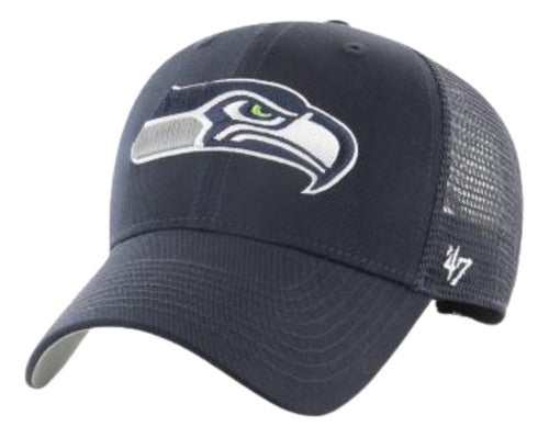 Gorra 47 Brand Branson Velcro Seattle Seahawks Azul Marino Unitalla Lisa