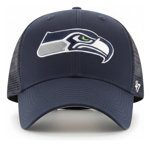 Gorra 47 Brand Branson Velcro Seattle Seahawks Azul Marino Unitalla Lisa