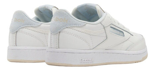 Tenis Reebok Club C Kids 100070182 Lo Más Cool De La Moda Blanco Lisa 21.5 Mx