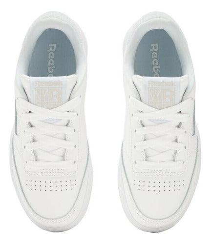 Tenis Reebok Club C Kids 100070182 Lo Más Cool De La Moda Blanco Lisa 21.5 Mx
