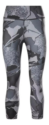 Leggings Reebok Wor Aup Capri Gris H65618 Original Moda Gris Geométrica Xs