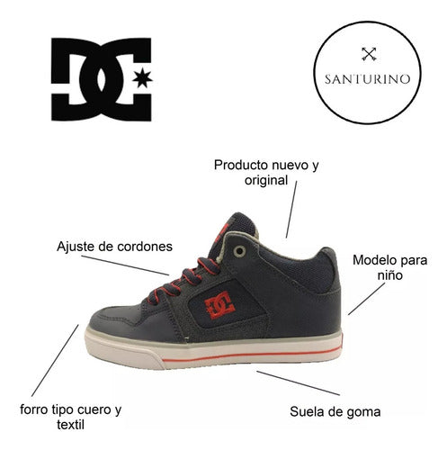 Tenis Dc Radar 302402aesu Original Moda Skate Azul Oscuro Lisa 20.5 Mx