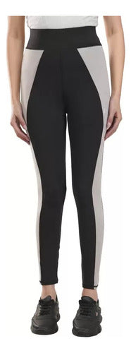Leggings Reebok Original Moda Negro/beige Geométrico