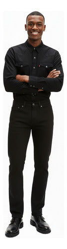 Pantalón Levis® 514 Slim Straight Caballero 005140730 Moda Negro Lisa 33-30