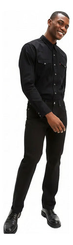 Pantalón Levis® 514 Slim Straight Caballero 005140730 Moda Negro Lisa 33-30