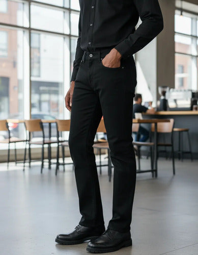 Pantalón Levis® 514 Slim Straight Caballero 005140730 Moda Negro Lisa 33-30