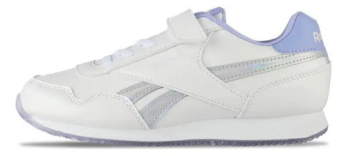 Tenis Reebok Royal Cl Jog 3.0 1v Niña 100074587 Moderno Blanco/violeta Lisa 20 Mx