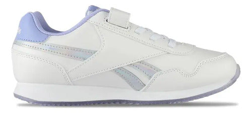 Tenis Reebok Royal Cl Jog 3.0 1v Niña 100074587 Moderno Blanco/violeta Lisa 20 Mx