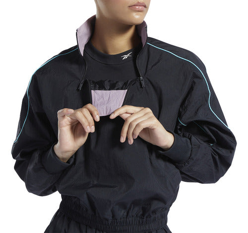 Chamarra Reebok Cl Heritage Coverup Dama Hg1176 En Tendencia Negro Xs Lisa